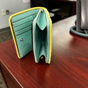 Tory Burch color block wallet, like new , 3 1/2 height, 5 length.